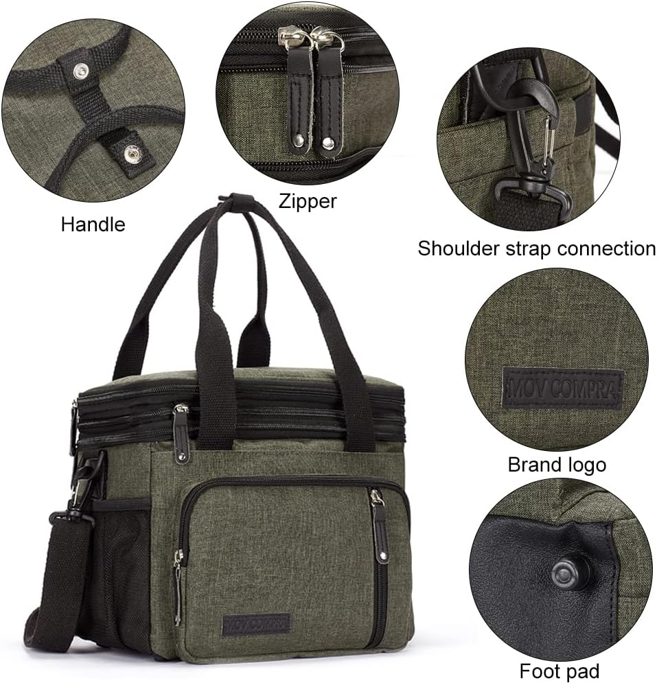 Lunch Bag Women Insulated Lunch Box for Work, Purple Expandable Large Lunch Bags, Leakproof Double Deck Lunch Box Cooler Bag（Purple） - PuriLite