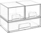 Vtopmart 3 Pack Stackable Clear Plastic Drawer Organizer, Makeup Organizers and Storage for Eyeshadow Palettes, Cosmetics, Beauty Supplies, Ideal for Vanity, Desk, Office, Bathroom Organization - PuriLite