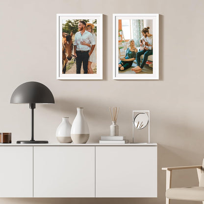upsimples 11x14 Picture Frame, Display Pictures 8x10 with Mat or 11x14 Without Mat, Wall Hanging Photo Frames, Black - PuriLite