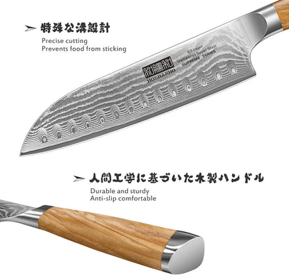 HOSHANHO Damascus Fillet Knife 7 Inch, Professional VG-10 Super Steel Boning Knife, Ultra Sharp Fish Knife with Ergonomic Handle - PuriLite