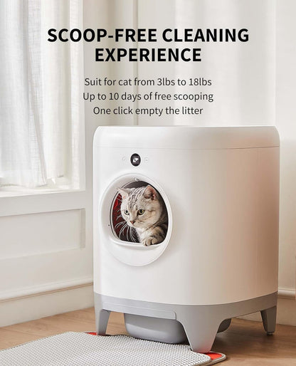 PETKIT Self Cleaning Cat Litter Box,Scooping Free and Automatic for Multiple Cats with Mat, xSecure Integrated Safety Protection, with N50 Odor Eliminator - PuriLite