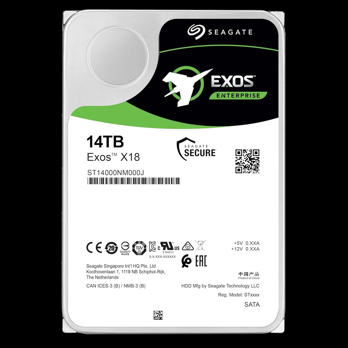 Seagate Exos X20 20TB SATA HDD SATA 6Gb/s 7200 RPM (ST20000NM007D) - PuriLite