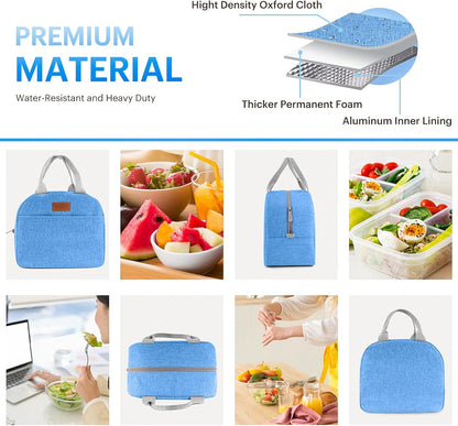Lunch Bag for Women & Men Adult Insulated Lunch Box, Small Leakproof Cooler Food Lunch Containers Reusable High Capacity Lunch Tote Bags for Work, Travel, Outdoor - PuriLite