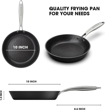 imarku Non Stick Frying Pans - 10 inch Frying Pan Nonstick Skillet, Egg Pan Omelette with Cool Stainless Steel Handle, Dishwasher Safe, Free of PFAS&PFOA, Easy Cleanup, Gifts for Men and Women - PuriLite