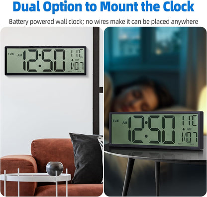 Purilite Select 15.5" Large Digital Wall Clock - PuriLite