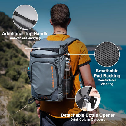 SPARTER Backpack Cooler Insulated Leak Proof 33/49 Cans, 2 Insulated Compartments Thermal Bag, Portable Lightweight Beach Travel Camping Lunch Backpack for Men and Women - PuriLite