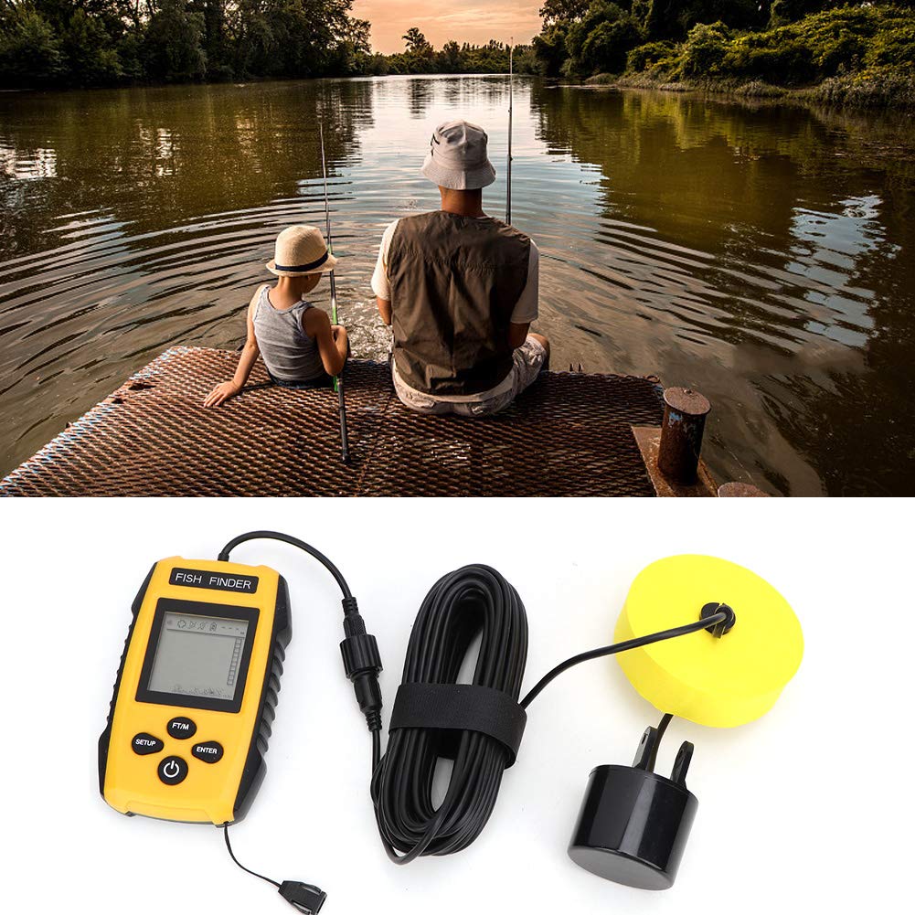 Agatige Portable LCD Display Fish Finder, Ice Kayak Boat Fishing Depth Finder, Sonar Sensor Transducer TL88 - PuriLite