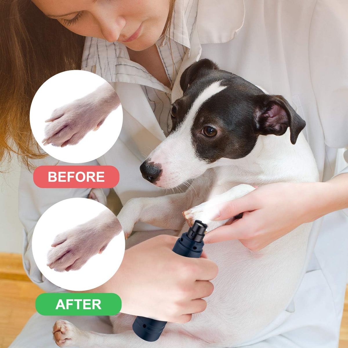 Casfuy Dog Nail Grinder with LED Light - Upgraded 2-Speed Electric Pet Nail Trimmer Powerful Painless Paws Grooming & Smoothing for Small Medium Large Dogs & Cats (Purple) - PuriLite