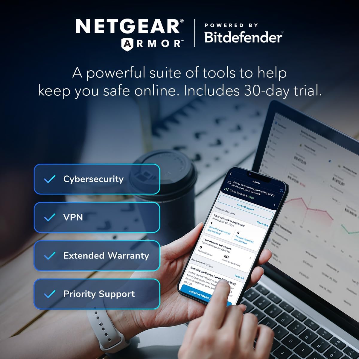 NETGEAR Nighthawk Tri-Band WiFi 7 Router (RS300) - Security Features, BE9300 Wireless Speed (up to 9.3Gbps) - Covers up to 2,500 sq. ft., 100 Devices - 2.5 Gig Internet Port - PuriLite