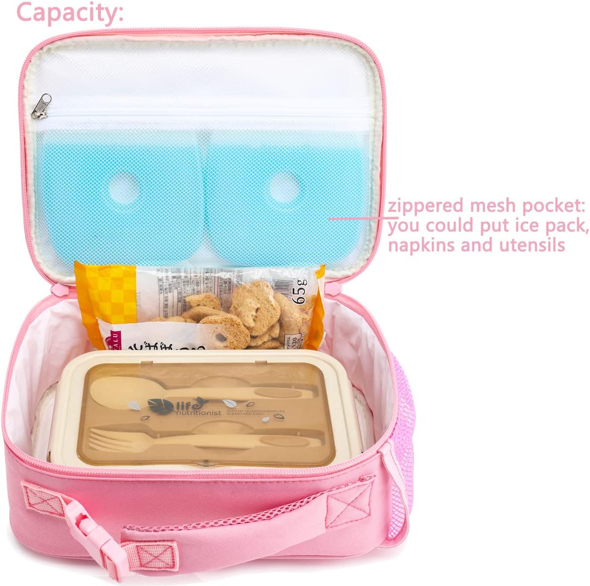 FlowFly Kids Lunch Box Insulated Soft Bag Mini Cooler Back to School Thermal Meal Tote Kit for Girls, Boys, Black - PuriLite