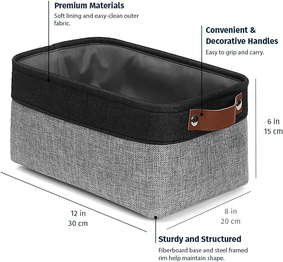 OrganiHaus Large Fabric Storage Baskets for Shelves 3 Pack, 15x11in Closet Storage Bins for Shelves, Cloth Baskets, Fabric Storage Cubes, Linen Closet Organizers, Fabric Basket, White Basket - PuriLite