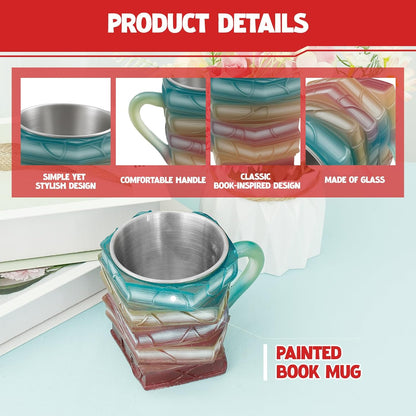 Purilite Select Hand-Painted Glass Book Mug - PuriLite