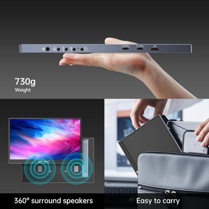 MT-VIKI 15.6 inch Laptop Screen Extender, Potable Screen for Laptop Only One USB-C Cable Connection, Compatiable with Win/Mac (M1,M2, M3), FHD 1080P, 360° Rotation - PuriLite