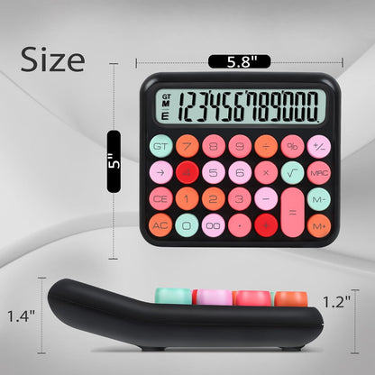 VEWINGL Mechanical Switch Calculator, 12 Digit Large LCD Display and Buttons, Great for Everyday Life and Basic Office Work, with Battery - PuriLite