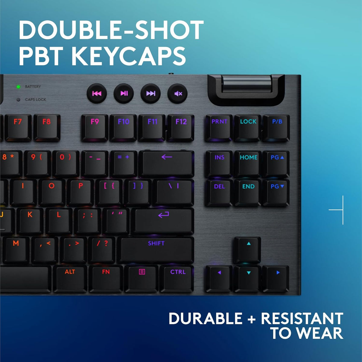 Logitech G915 X Lightspeed TKL Low-Profile Wireless Gaming Keyboard, Double-Shot PBT Keycaps, Fully Programmable Keys, RGB Backlighting, Sleek Aluminum Finishing, GL Brown Tactile - PC/Mac - PuriLite