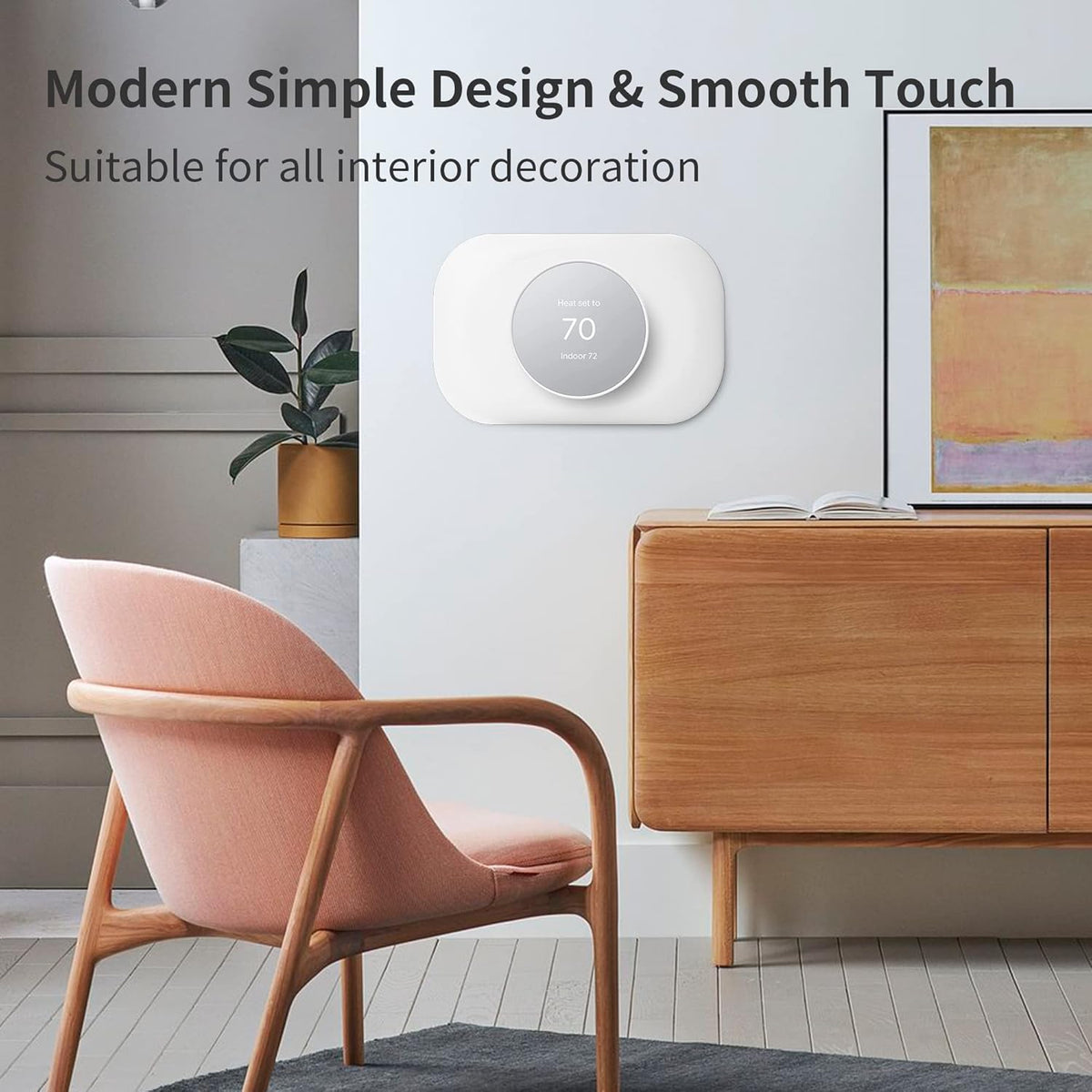 Petrichor Nest Thermostat Wall Plate - Compatible with Google Nest Thermostat 2020 - Nest Thermostat Trim Kit, Nest Thermostat Wall Plate Cover Accessory Easy Installation - Snow - PuriLite