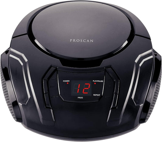 PROSCAN Elite Portable CD Boombox with AM/FM Radio (Black)