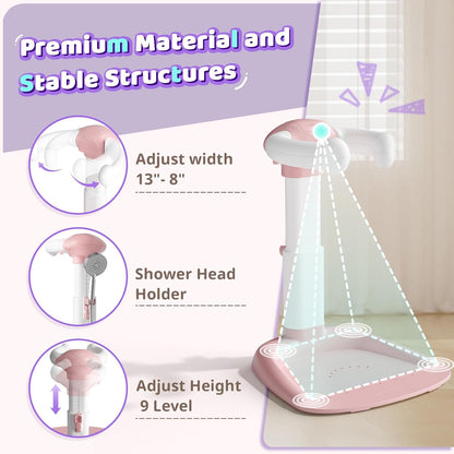 COOSEYA ® Baby Bathtub With Shower Stand Support|Anti-Pinch Soporte para Bañera de Bebé Adjustable Baby Shower Tower, Smart Water Flow Hug Tower for 6-36 Months, Ideal baby shower gifts - PuriLite