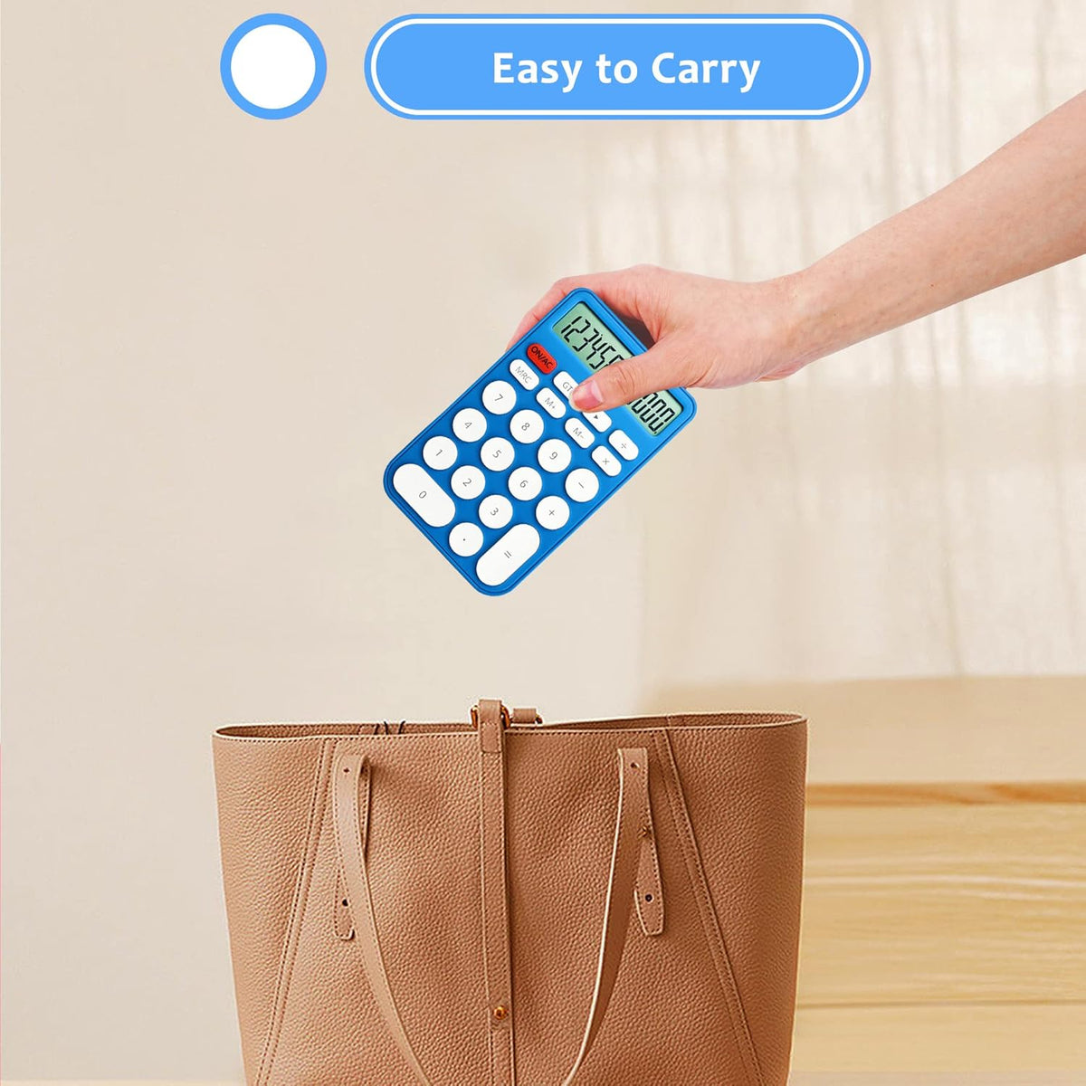 VEWINGL Mechanical Switch Calculator, 12 Digit Large LCD Display and Buttons, Great for Everyday Life and Basic Office Work, with Battery - PuriLite