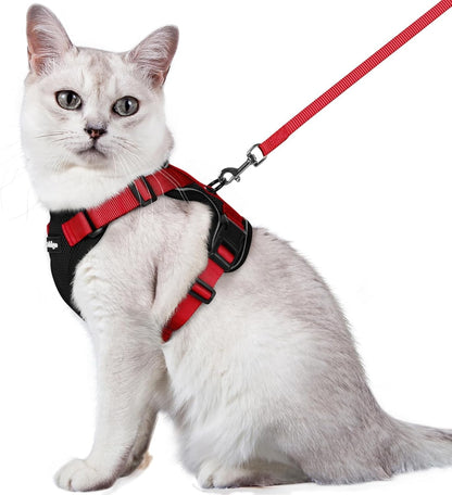 rabbitgoo Cat Harness and Leash for Walking, Escape Proof Soft Adjustable Vest Harnesses for Small Medium Cats, Easy Control Breathable Reflective Strips Jacket, XS, Black - PuriLite