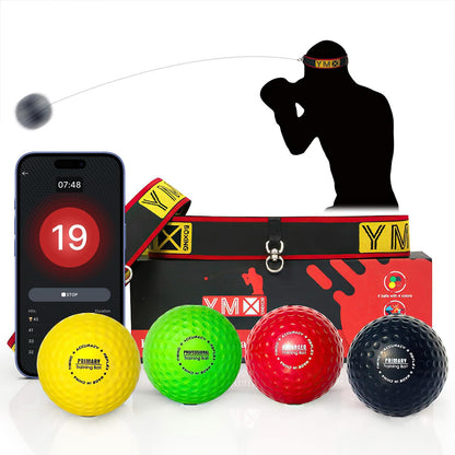 Ultimate Reflex Ball Set - 4 React Balls Plus 2 Adjustable Headbands, Great for Timing, Accuracy, Focus and Hand Eye Coordination Training for Boxing, MMA and Krav Mega - PuriLite