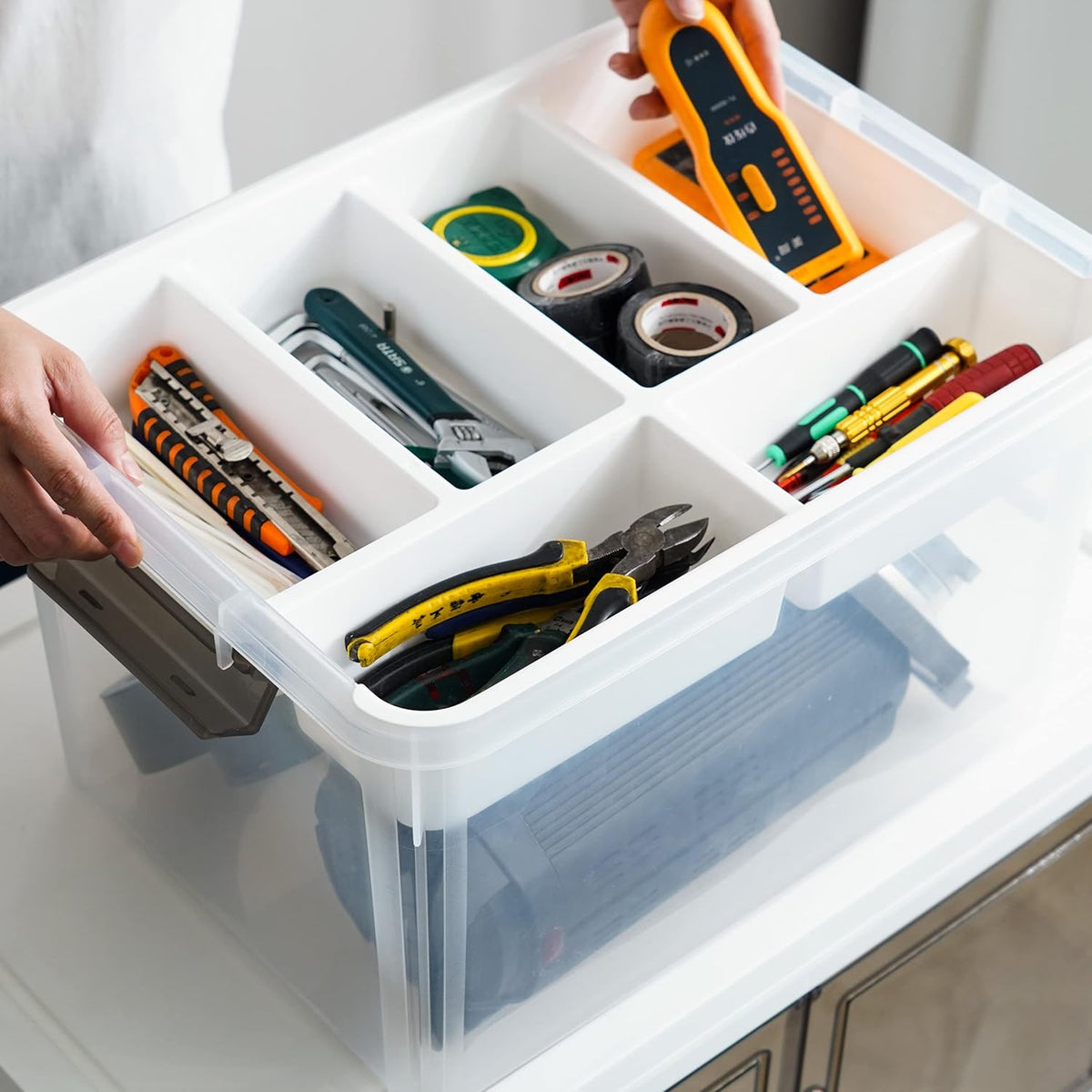 Purilite Select Multi-Partition Craft Storage Box with Flip-Top Lid - PuriLite