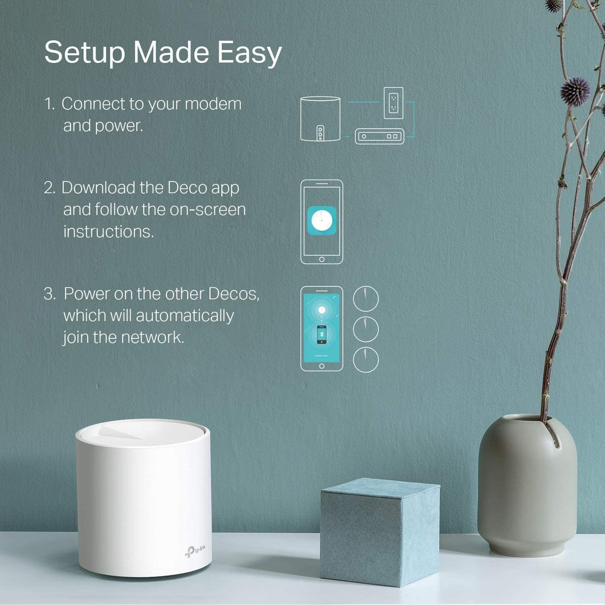 TP-Link Deco Whole Home Mesh WiFi System (Deco M4) – Up to 5,500 Sq. Ft. Coverage, Replaces Wireless Internet Routers and Extenders, Gigabit Ports, Works with Alexa, 3-Pack - PuriLite