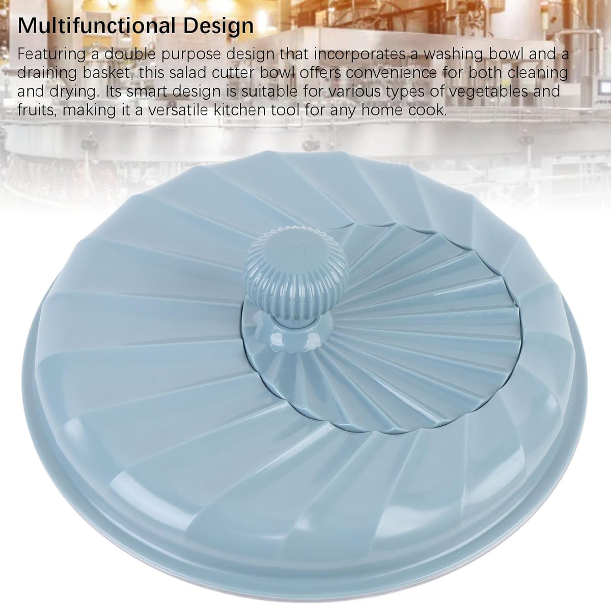 Salad Spinner High Efficiency Multifunctional Easy Using Vegetable Washer and Salad Chopper for Home (Beige) - PuriLite