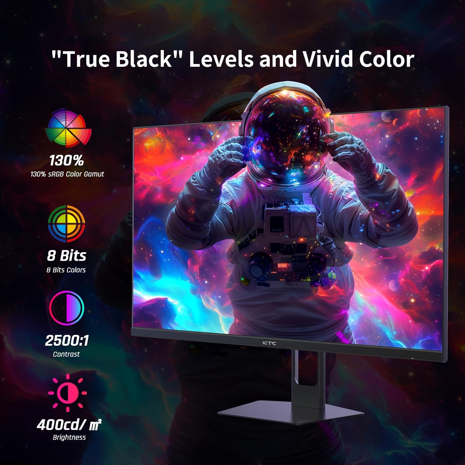 KTC 32 Inch 2K Computer Monitor, IPS 1440p Monitor with Ultra-Thin Bezels, HDR10, Freesync/G-sync, HDMI/DP Ports, Tilt Adjustable, Eyecare, Ideal for Business, Office, and Casual Gaming - PuriLite