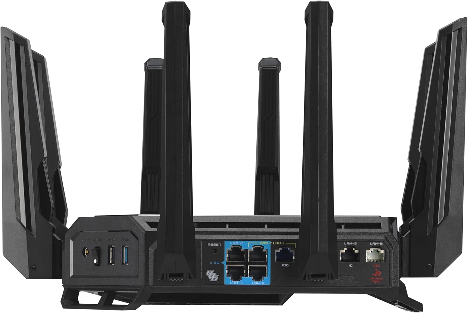ASUS ROG Rapture WiFi 6E Gaming Router (GT-AXE16000) - Quad-Band, 6 GHz Ready, Dual 10G Ports, 2.5G WAN Port, AiMesh Support, Triple-Level Game Acceleration, Lifetime Internet Security, Instant Guard - PuriLite