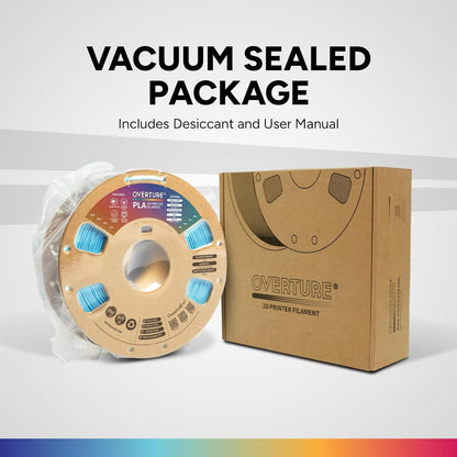 OVERTURE PLA Filament 1.75mm PLA 3D Printer Filament, 1kg Cardboard Spool (2.2lbs), Dimensional Accuracy +/- 0.02mm, Fit Most FDM Printer (Black 1-Pack) - PuriLite