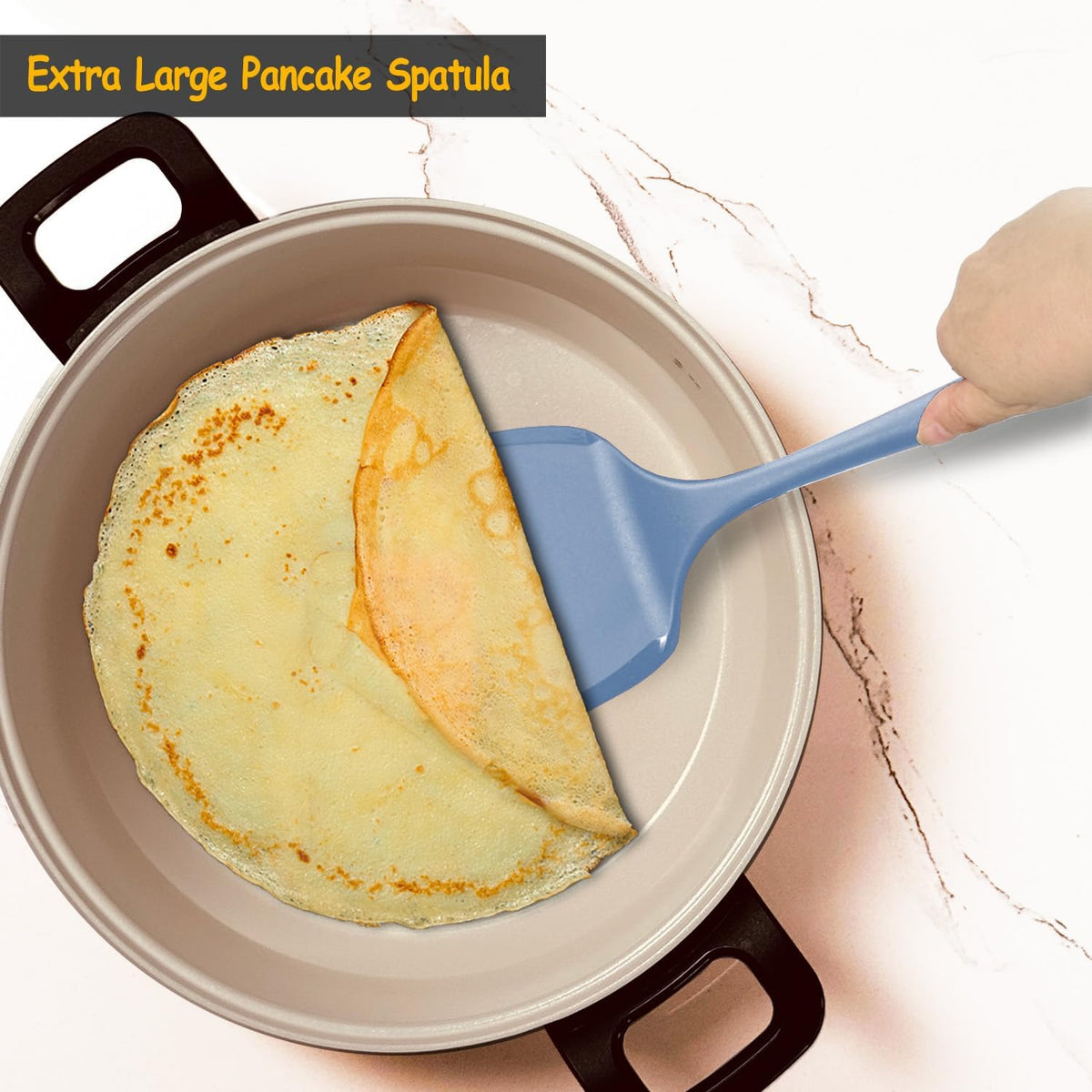 Silicone Spatula Set, 600°F Heat Resistant Silicone Spatula Turner Flipper for Cooking, Non Stick and Non Scratch Kitchen Utensils for Eggs & Pancakes, 4 Pack, Black - PuriLite