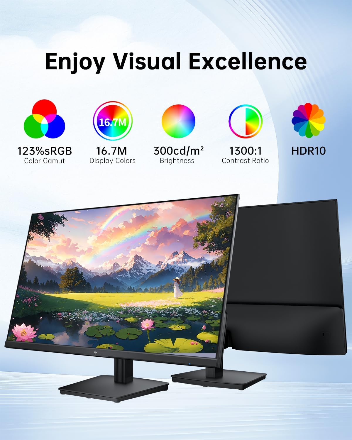 KTC 32 Inch 2K Computer Monitor, IPS 1440p Monitor with Ultra-Thin Bezels, HDR10, Freesync/G-sync, HDMI/DP Ports, Tilt Adjustable, Eyecare, Ideal for Business, Office, and Casual Gaming - PuriLite