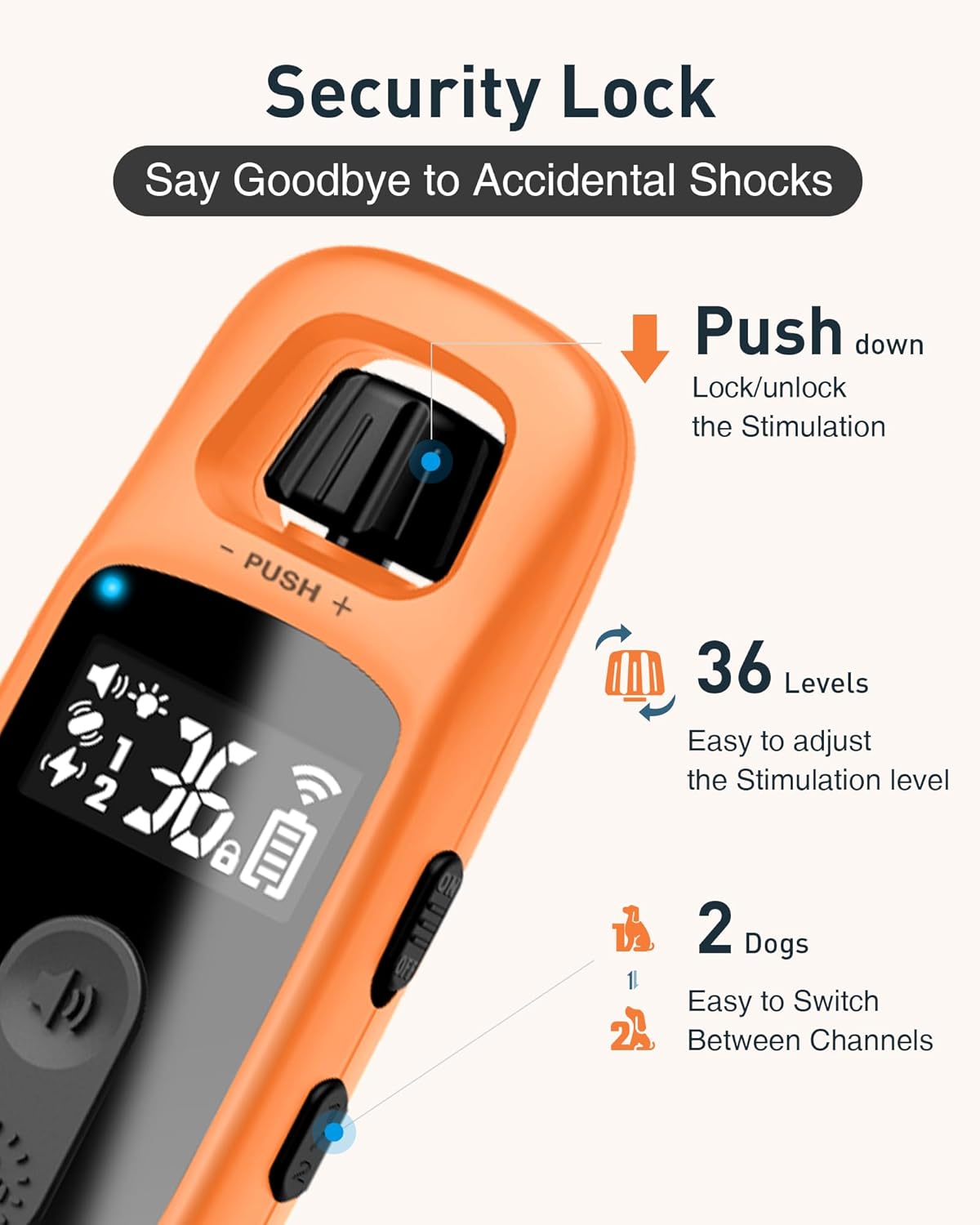 ABBIDOT 3300 Ft Dog Training Collar with Remote - [New Version] Shock Collar, 5 Training Modes, 88 Levels e Collar, Waterproof Training Collar for Small Medium Large Dogs(15~120 lbs) - PuriLite