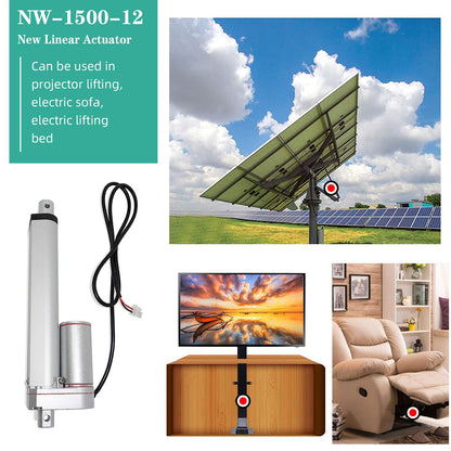 ECO-WORTHY Heavy Duty 330lbs Solar Tracker Linear Actuator Multi-Function (12V, 14") - PuriLite