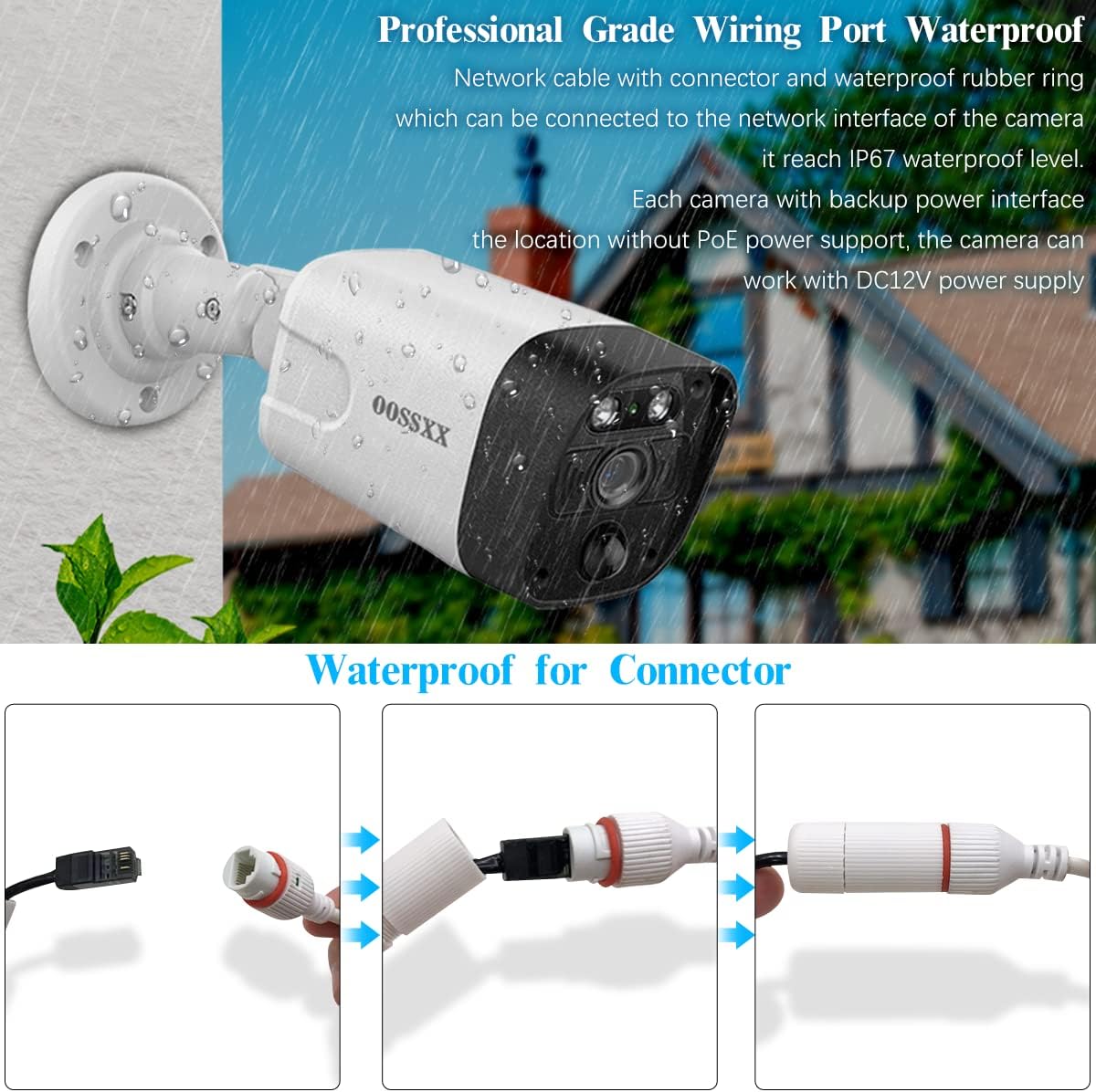 (4K/8.0MP,130°Ultra Wide Angle,2-Way Audio) Wired PoE Camera System with Monitor Outdoor IP Camera for House Indoor Home Security Systems, PIR Surveillance Cameras Video DVR Set - PuriLite