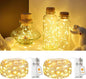 AlldGuo 2-Pack Fairy Lights Battery Powered – 2M 20 LED Warm White Twinkle Lights with Timer, Flexible Silver Wire Indoor String Lights for Bedroom, Christmas, Halloween, Party, DIY Decor - PuriLite
