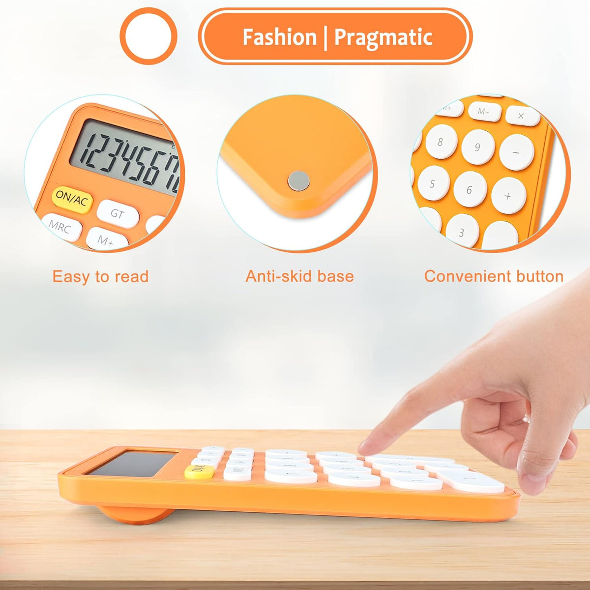 VEWINGL Mechanical Switch Calculator, 12 Digit Large LCD Display and Buttons, Great for Everyday Life and Basic Office Work, with Battery - PuriLite