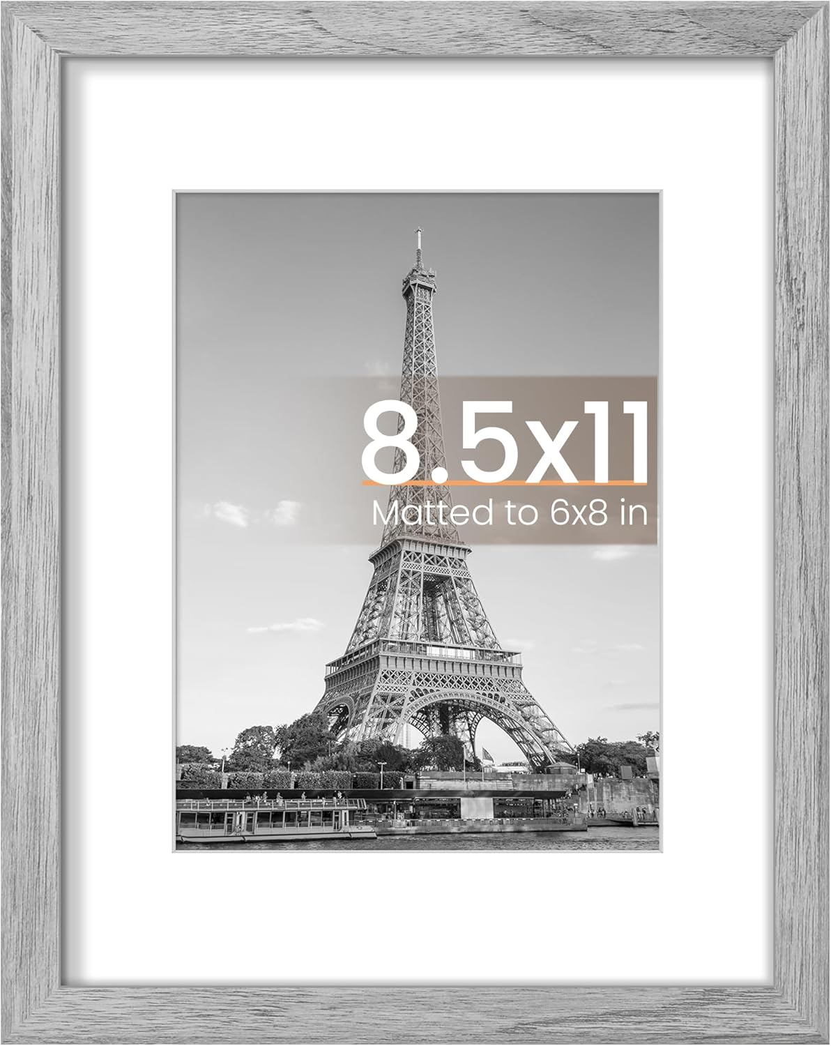 upsimples 11x14 Picture Frame, Display Pictures 8x10 with Mat or 11x14 Without Mat, Wall Hanging Photo Frames, Black - PuriLite