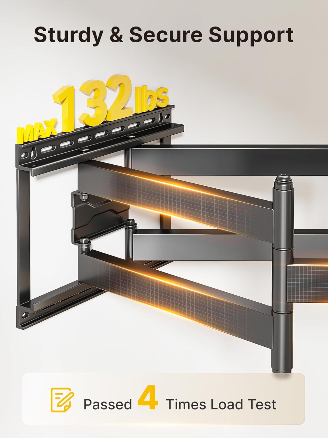 monTEK Long Arm TV Wall Mount for Most 43-90 Inch TVs, 42.5 Inch Long Extension TV Mount Swivel and Tilt, Full Motion Wall Mount TV Bracket Fit Max VESA 800 x 400mm, Up to 132 lbs, 16”,18” Studs - PuriLite