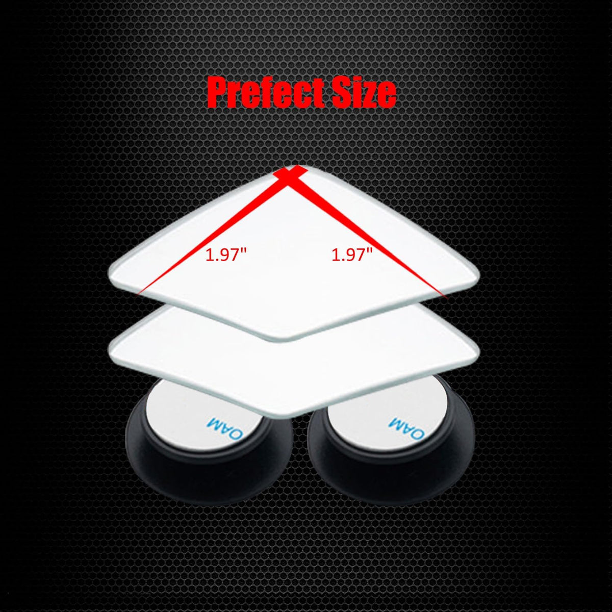 Ampper Blind Spot Mirror, 2" Round HD Glass Frameless Convex Rear View Mirror, Pack of 2 - PuriLite