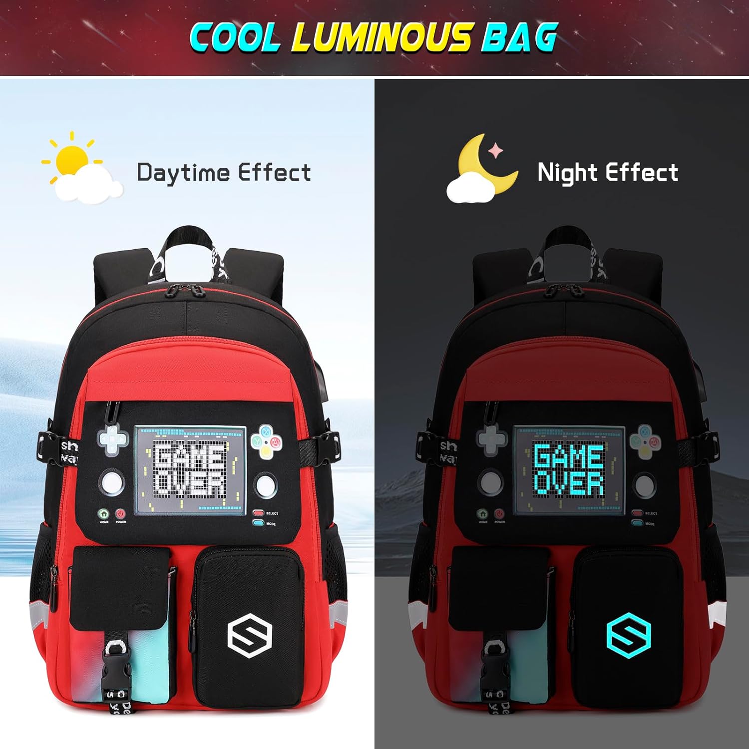 Scothen Cool Luminous School Backpacks for Boys - PuriLite