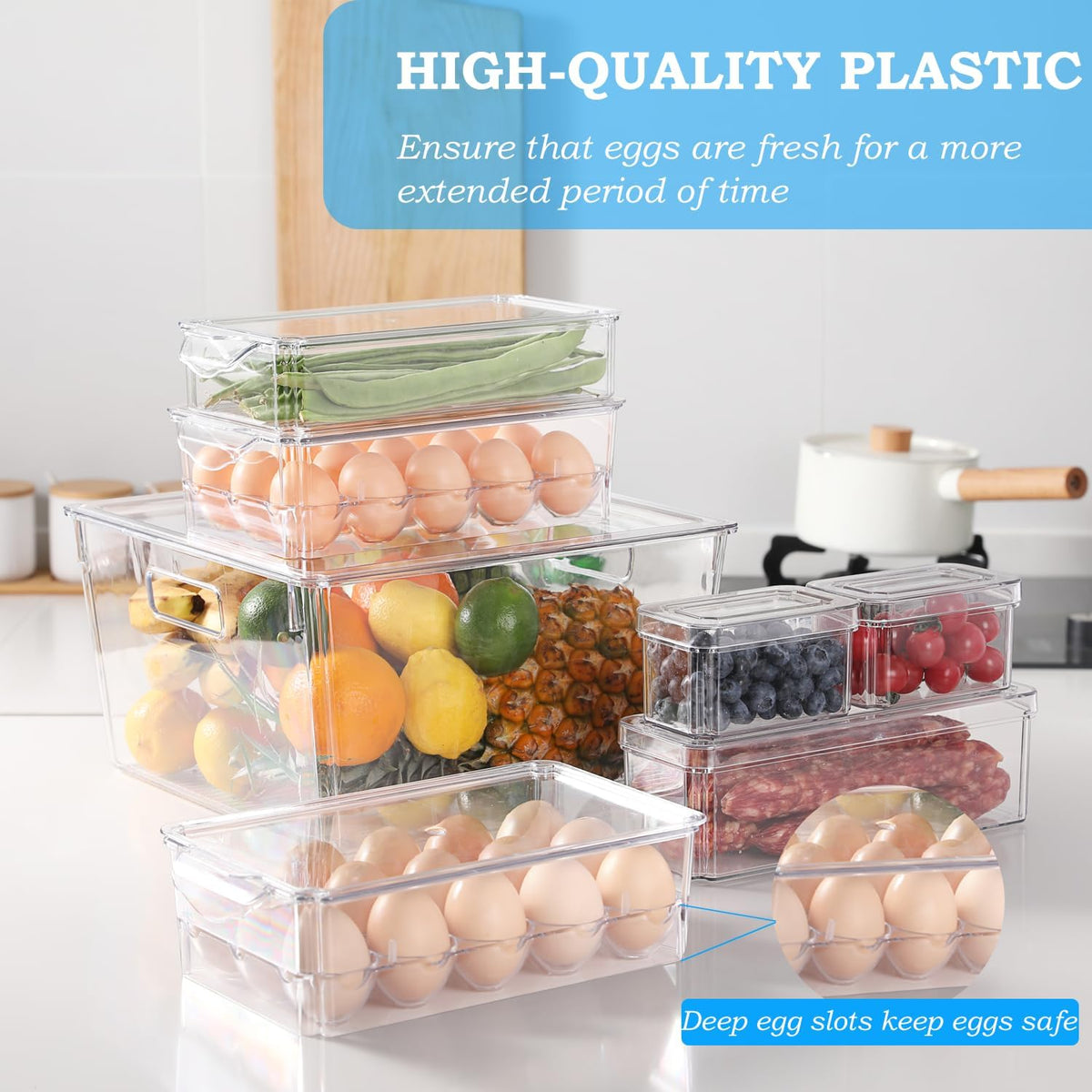 Pure Future 50-Piece Large Airtight Food Storage Containers with Lids, BPA-Free Stackable & Microwave Safe Kitchen Set for Meal Prep, Freezer Use - 25 Containers & Lids, Leakproof Design - PuriLite