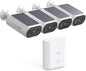 AOSU Solar Security Cameras Wireless Outdoor, 4 Cam-Kit, No Monthly Fees, Local Storage, Home Security Cameras System with Integrated Solar Panel, Easy Setup, 2K Color Night Vision, 5G & 2.4G WiFi - PuriLite