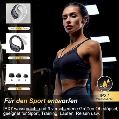STECEi Wireless Earbuds 75hrs Bluetooth 5.4 Headphone Sport, Bluetooth Earbuds HiFi Stereo Over Ear Bud with Earhooks, ENC Noise Cancelling Mic, IP7 Waterproof Wireless Earphone for Workout/Running - PuriLite