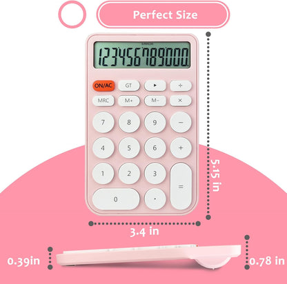 VEWINGL Mechanical Switch Calculator, 12 Digit Large LCD Display and Buttons, Great for Everyday Life and Basic Office Work, with Battery - PuriLite