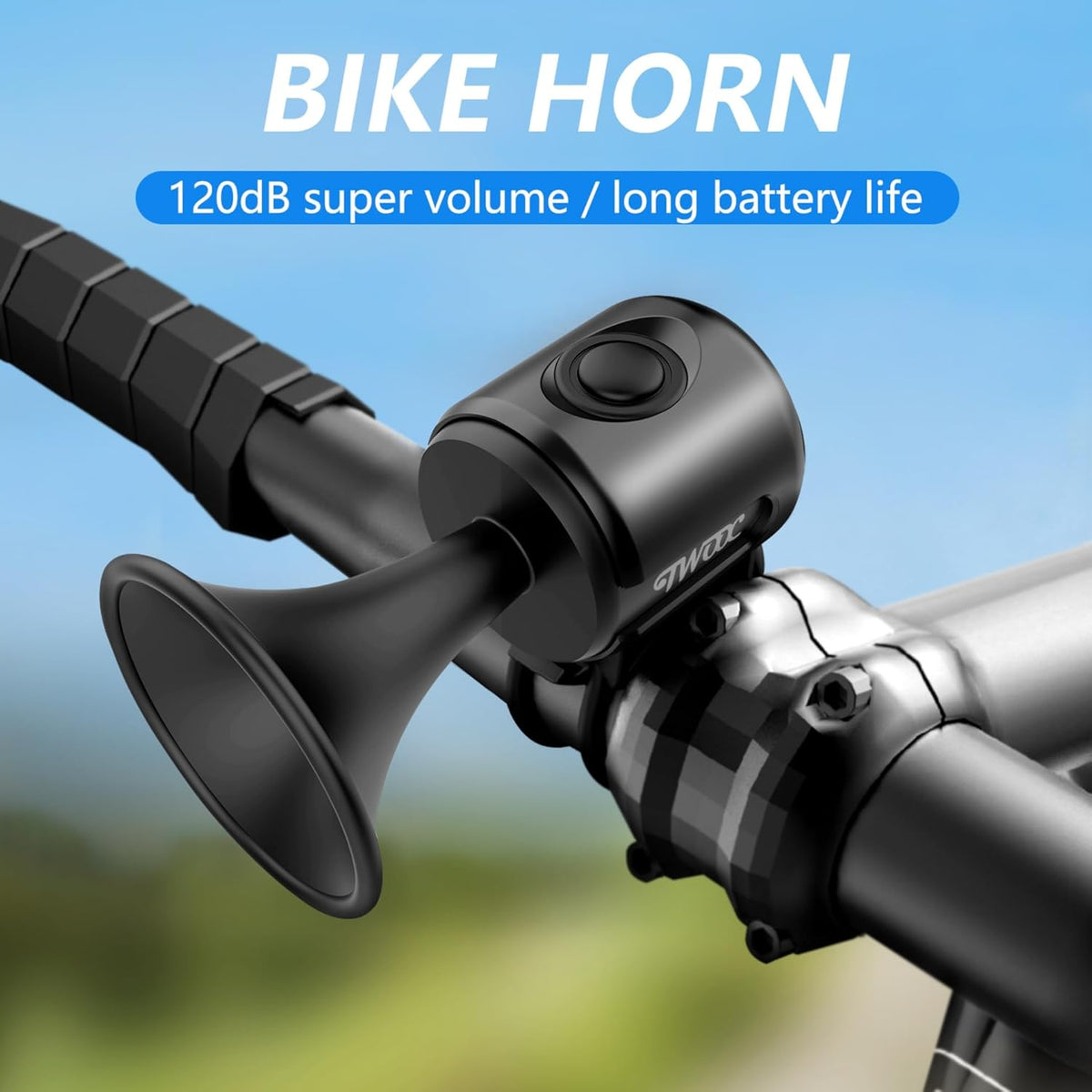 Electric Bicycle Horn with USB Port, Red and Black, Portable Bike Accessory - PuriLite