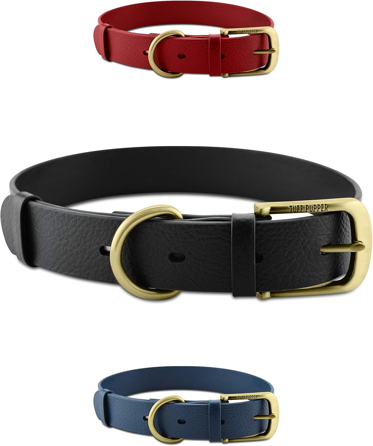 Tuff Pupper Classic Heavy Duty Dog Collar | 10x Stronger Than Leather | 100% Waterproof & Odor Proof Dog Collar | Tough Rust-Proof All Metal Hardware - PuriLite