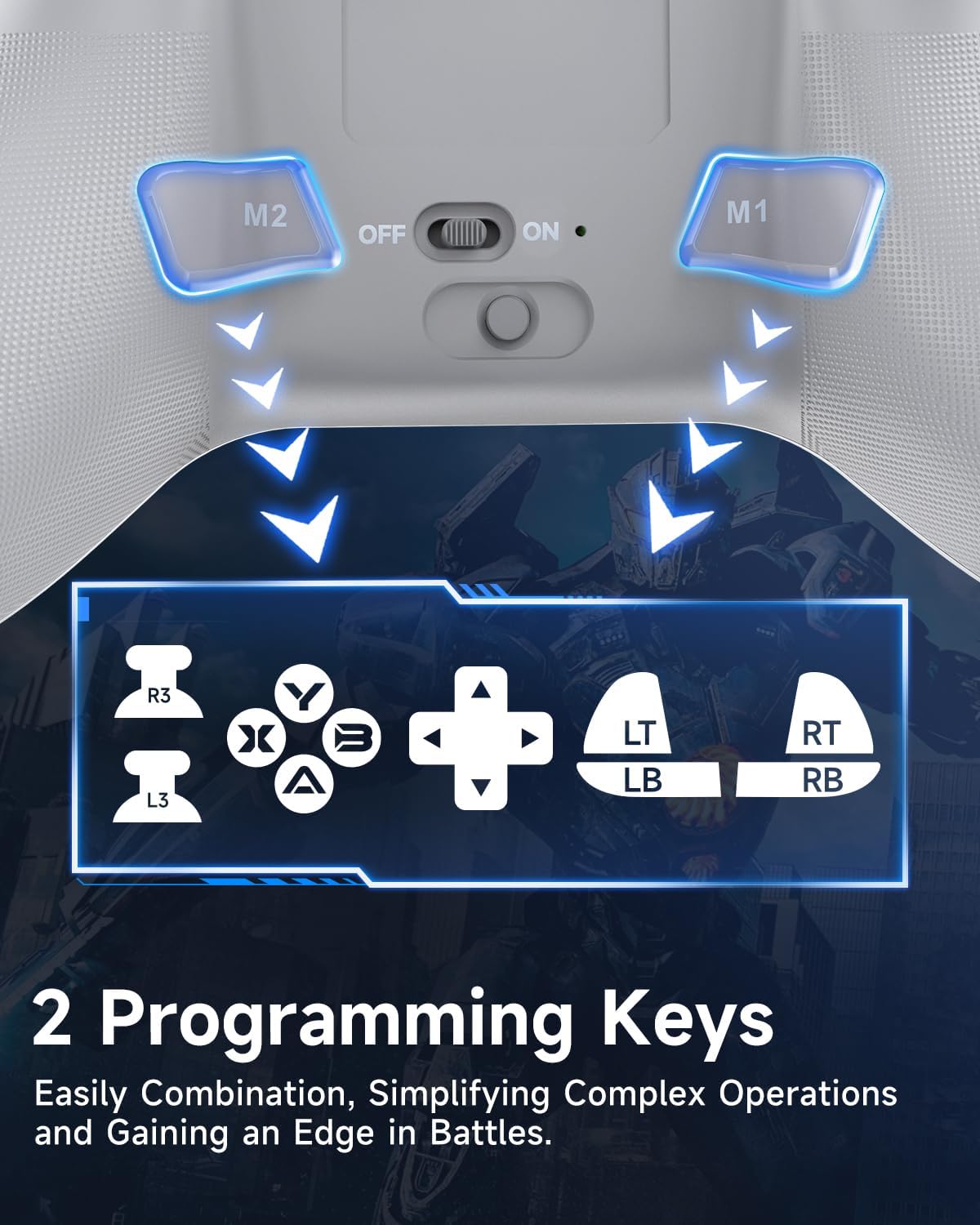 EasySMX X15 PC Controller - Enhanced Wireless Bluetooth Controller with Hall Joysticks/Hall Triggers/RGB Lighting - No Stick Drift, No Dead Zone - Work for Windows PC, Android, Steam and Switch - PuriLite
