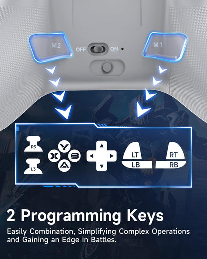 EasySMX X15 PC Controller - Enhanced Wireless Bluetooth Controller with Hall Joysticks/Hall Triggers/RGB Lighting - No Stick Drift, No Dead Zone - Work for Windows PC, Android, Steam and Switch - PuriLite